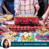 imageRachael Ray Lasagna Lugger Thermal Insulated Casserole Carrier for Hot or Cold Food Lugger Tote for Pockluck Parties Picnic and Cookouts Fits 9quot x 13quot Baking Dish Sea Salt GreyRed Buffalo Print