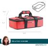 imageRachael Ray Lasagna Lugger Thermal Insulated Casserole Carrier for Hot or Cold Food Lugger Tote for Pockluck Parties Picnic and Cookouts Fits 9quot x 13quot Baking Dish Sea Salt GreyRed Buffalo Print
