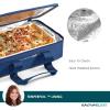 imageRachael Ray Lasagna Lugger Thermal Insulated Casserole Carrier for Hot or Cold Food Lugger Tote for Pockluck Parties Picnic and Cookouts Fits 9quot x 13quot Baking Dish Sea Salt GreyNavy Gingham print