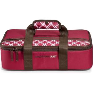 imageRachael Ray Lasagna Lugger Thermal Insulated Casserole Carrier for Hot or Cold Food Lugger Tote for Pockluck Parties Picnic and Cookouts Fits 9quot x 13quot Baking Dish Sea Salt GreyBurgundy