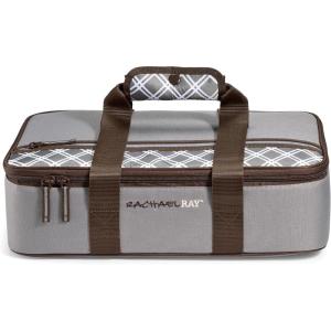 imageRachael Ray Lasagna Lugger Thermal Insulated Casserole Carrier for Hot or Cold Food Lugger Tote for Pockluck Parties Picnic and Cookouts Fits 9quot x 13quot Baking Dish Sea Salt GreySea Salt Grey