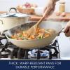 imageRachael Ray Cook  Create Nonstick Wok Pan with Side Handles Oven Safe Easy to Clean 14 Inch Almond