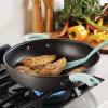 imageRachael Ray Create Delicious Deep Hard Anodized Nonstick Frying Pan  Fry Pan  Hard Anodized Skillet  1025 Inch GrayLight Blue Handle