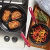 imageRachael Ray Create Delicious Deep Hard Anodized Nonstick Frying Pan  Fry Pan  Hard Anodized Skillet  1025 Inch GrayRed Handle