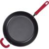 imageRachael Ray Create Delicious Deep Hard Anodized Nonstick Frying Pan  Fry Pan  Hard Anodized Skillet  1025 Inch GrayRed Handle