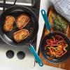 imageRachael Ray Create Delicious Deep Hard Anodized Nonstick Frying Pan  Fry Pan  Hard Anodized Skillet  1025 Inch GrayTeal Handle
