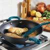 imageRachael Ray Create Delicious Deep Hard Anodized Nonstick Frying Pan  Fry Pan  Hard Anodized Skillet  1025 Inch GrayTeal Handle