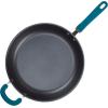 imageRachael Ray Create Delicious Deep Hard Anodized Nonstick Frying Pan  Fry Pan  Hard Anodized Skillet  1025 Inch GrayTeal Handle