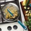 imageRachael Ray Create Delicious Deep Hard Anodized Nonstick Frying Pan  Fry Pan  Hard Anodized Skillet  1025 Inch GrayTeal Handle