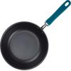imageRachael Ray Create Delicious Hard Anodized Nonstick SauteAll Purpose Pan with Lid 3 Quart  Gray With Teal Handles