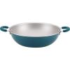 imageRachael Ray Create Delicious Nonstick WokStir Fry PanWok Pan  1425 Inch Teal Blue ShimmerTeal Shimmer Blue