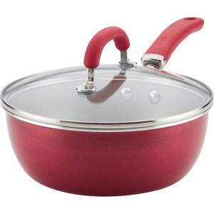 imageRachael Ray Create Delicious Nonstick SauteAll Purpose Pan with Lid 3 Quart  Teal Shimmer teal shimmer blueRed Shimmer