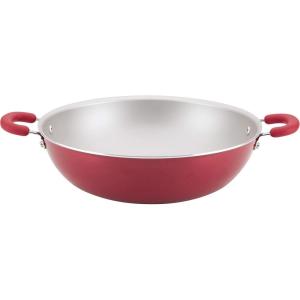 imageRachael Ray Create Delicious Nonstick WokStir Fry PanWok Pan  1425 Inch Teal Blue ShimmerRed Shimmer