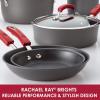 imageRachael Ray  87661 Rachael Ray Brights Hard Anodized Nonstick Cookware Pots and Pans Set 12 Piece Gray with Red HandlesGray with Red Handles