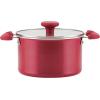 imageRachael Ray 8Piece Aluminum Cookware Set Teal ShimmerRed Shimmer