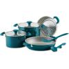 imageRachael Ray 8Piece Aluminum Cookware Set Teal ShimmerTeal Shimmer
