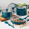 imageRachael Ray 8Piece Aluminum Cookware Set Teal ShimmerTeal Shimmer
