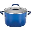 imageRachael Ray Brights Nonstick Cookware Pots and Pans Set 14 Piece Sea Salt GrayBlue Gradient