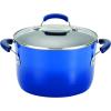 imageRachael Ray Brights Nonstick Cookware Pots and Pans Set 14 Piece Sea Salt GrayBlue Gradient