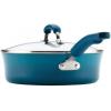 imageRachael Ray Brights Nonstick Cookware Pots and Pans Set 14 Piece Sea Salt GrayMarine Blue