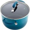 imageRachael Ray Brights Nonstick Cookware Pots and Pans Set 14 Piece Sea Salt GrayMarine Blue