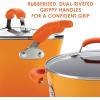 imageRachael Ray Brights Nonstick Cookware Pots and Pans Set 14 Piece Sea Salt GrayOrange Gradient