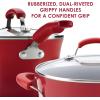 imageRachael Ray Brights Nonstick Cookware Pots and Pans Set 14 Piece Sea Salt GrayRed Gradient