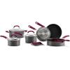 imageRachael Ray Create Delicious Hard Anodized Nonstick Cookware Pots and Pans Set 11 Piece Burgundy HandlesBurgundy Handles