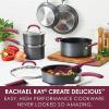 imageRachael Ray Create Delicious Hard Anodized Nonstick Cookware Pots and Pans Set 11 Piece Burgundy HandlesBurgundy Handles