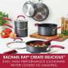 imageRachael Ray Create Delicious Hard Anodized Nonstick Cookware Pots and Pans Set 11 Piece Burgundy HandlesRed Handles