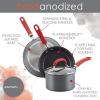 imageRachael Ray Create Delicious Hard Anodized Nonstick Cookware Pots and Pans Set 11 Piece Burgundy HandlesRed Handles