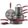 imageRachael Ray Create Delicious Hard Anodized Nonstick Cookware Pots and Pans Set 11 Piece Burgundy HandlesRed Handles
