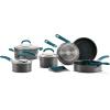 imageRachael Ray Create Delicious Hard Anodized Nonstick Cookware Pots and Pans Set 11 Piece Burgundy HandlesTeal Handles