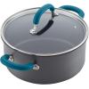 imageRachael Ray Create Delicious Hard Anodized Nonstick Cookware Pots and Pans Set 11 Piece Burgundy HandlesTeal Handles