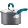 imageRachael Ray Create Delicious Hard Anodized Nonstick Cookware Pots and Pans Set 11 Piece Burgundy HandlesTeal Handles