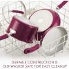 imageRachael Ray Create Delicious Nonstick Cookware Pots and Pans Set 13 Piece Teal ShimmerBurgundy Shimmer