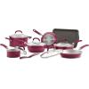 imageRachael Ray Create Delicious Nonstick Cookware Pots and Pans Set 13 Piece Teal ShimmerBurgundy Shimmer