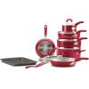 imageRachael Ray Create Delicious Nonstick Cookware Pots and Pans Set 13 Piece Teal ShimmerRed Shimmer