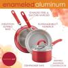 imageRachael Ray Create Delicious Nonstick Cookware Pots and Pans Set 13 Piece Teal ShimmerRed Shimmer