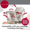 imageRachael Ray Create Delicious Stainless Steel Cookware Set 10Piece Pots and Pans Set Stainless Steel with Red HandlesLight Blue Handles