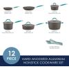 imageRachael Ray Cucina Hard Anodized Nonstick Cookware Pots and Pans Set 12 Piece Gray with Blue HandlesGray with Blue Handles