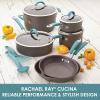 imageRachael Ray Cucina Hard Anodized Nonstick Cookware Pots and Pans Set 12 Piece Gray with Blue HandlesGray with Blue Handles