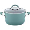 imageRachael Ray Cucina Hard Anodized Nonstick Cookware Pots and Pans Set 12 Piece Gray with Blue HandlesGray with Blue Handles