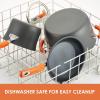 imageRachael Ray Cucina Hard Anodized Nonstick Cookware Pots and Pans Set 12 Piece Gray with Blue HandlesGray with Orange Handles