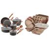 imageRachael Ray Cucina Hard Anodized Nonstick Cookware Pots and Pans Set 12 Piece Gray with Blue HandlesGray with Orange Handles