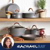 imageRachael Ray Cucina Hard Anodized Nonstick Cookware Pots and Pans Set 12 Piece Gray with Blue HandlesGray with Orange Handles
