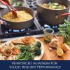 imageRachael Ray Cucina Hard Anodized Nonstick Cookware Pots and Pans Set 12 Piece Gray with Blue HandlesGray with Red Handles