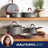 imageRachael Ray Cucina Hard Anodized Nonstick Cookware Pots and Pans Set 12 Piece Gray with Blue HandlesGray with Red Handles