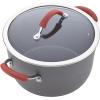 imageRachael Ray Cucina Hard Anodized Nonstick Cookware Pots and Pans Set 12 Piece Gray with Blue HandlesGray with Red Handles