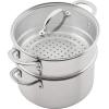 imageRachael Ray Professional Stainless SteelHard Anodized Nonstick Cookware Pots and Pans Set 11 Piece Gray and Silver